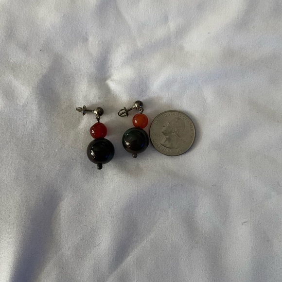 Vintage Screwback Stone Earrings - Picture 3 of 4
